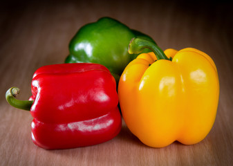 green red and yellow pepper