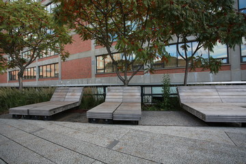 empty bench in new york