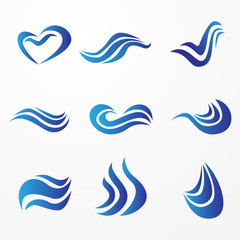 set of water shape logo template with modern concept and trendy style use for brand and business identity design vector eps 10