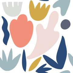 Cut out floral trendy texture. Pattern design for printing, texture, cover design. Isolated. Vector Illustration