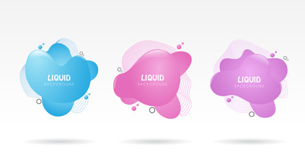 Abstract liquid shape background set. Vector illustration