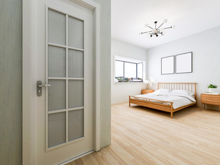 Clean, elegant and spacious bedroom at home