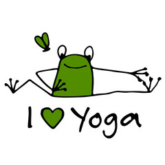 Funny yoga frog, sketch for your design
