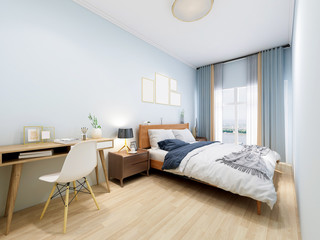 Fototapeta na wymiar Elegant and warm bedroom design