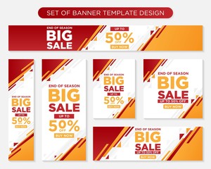 set of promotion banner template design  with modern style concept, use for background, backdrop, poster, flyer, brochure, voucher element vector design eps 10