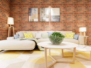 Beautiful simple modern family living room