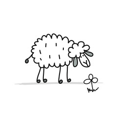 Funny sheep, sketch for your design