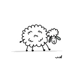 Funny sheep, sketch for your design
