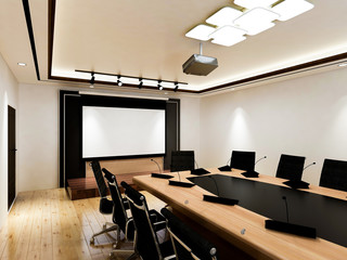 Modern company meeting room 3D design rendering