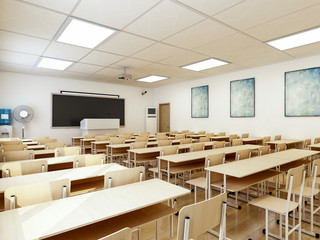 Modern school classroom interior design