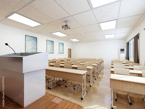 Modern School Classroom Interior Design Stock Photo And