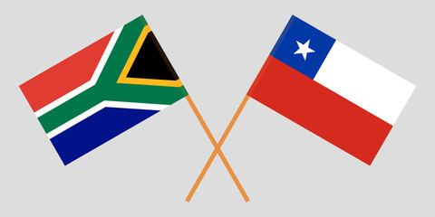 Chile and RSA. Chilean and South African flags