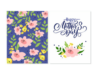 Happy Mother's Day Calligraphy Background - Vector