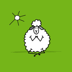 Funny sheep, sketch for your design