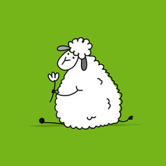 Funny sheep, sketch for your design