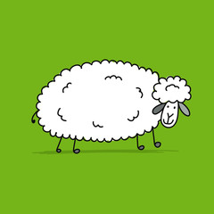 Funny sheep, sketch for your design