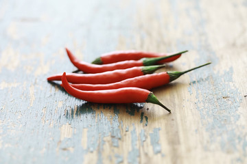 Hot red pepper. Chilean pepper on a black.