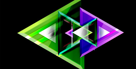 Glossy shiny triangles background