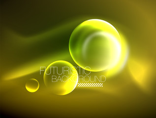 Vector glowing neon circles abstract background