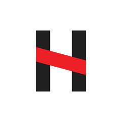 letter h simple geometric line logo vector