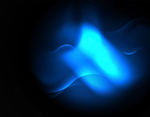 Shiny neon geometric waves template