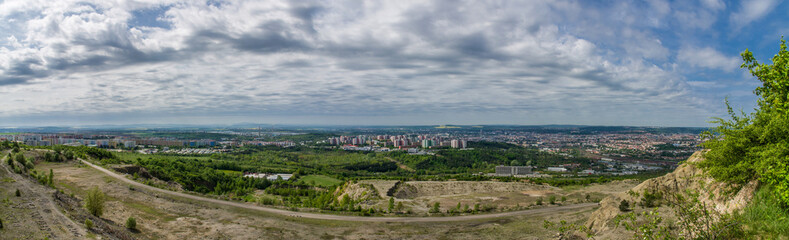 Fototapeta na wymiar Panoramic view of Brno, Czech Republic from Hady and Velka Klajdovka