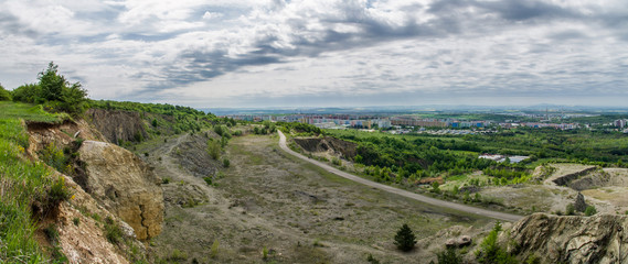 Fototapeta na wymiar Panoramic view of Brno, Czech Republic from Hady and Velka Klajdovka