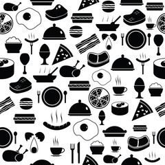 dinner seamless pattern background icon.