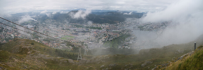Panorama of Bergen from Ulriken mountain