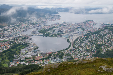 Panorama of Bergen from Ulriken mountain