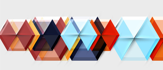 Geometric triangle and hexagon abstract background, vector illustration