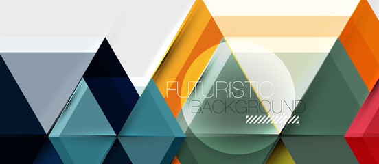 Geometric triangle and hexagon abstract background, vector illustration