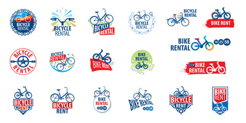 Logo for Bicycle rental. Vector illustration on white background