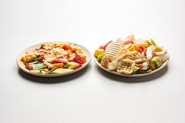 Snack pellets are non-expanded products made with raw materials like cereals, potatoes or vegetable powders, later processed using frying, hot air baking. multicoloured / shaped ready-to-eat snacks