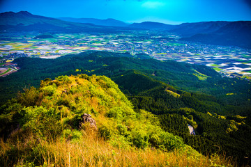 Daikanbou, view of mountains, Aso mountains in Kumamoto, Japan