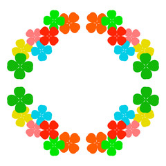 カラフルなクローバーのフレーム