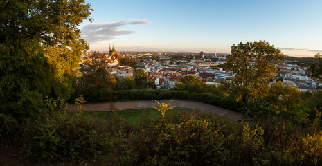 Fototapeta na wymiar Panoramic wide angle view of Brno, Czech Republic