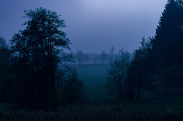 Dark blue czech autumn landscape
