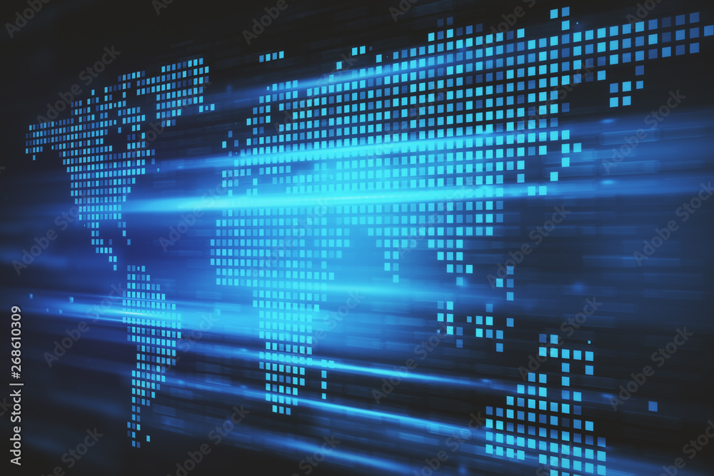 Poster global business and data concept