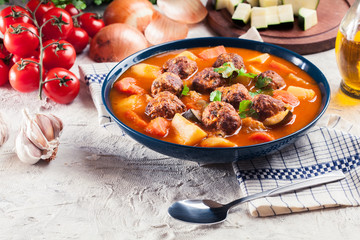Albondigas - tomato soup with meatballs