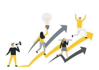 Set of business people flat icons. Flat style modern