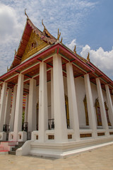 Obraz premium Wat Maha Phruttharam is ancient temples built since the Ayutthaya period at Khwaeng Maha Phruttharam, Khet Bang Rak, Bangkok Thailand on May 10,2019.