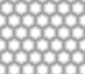 Volumetric, three-dimensional grayscale seamless texture honeycomb background hexagon