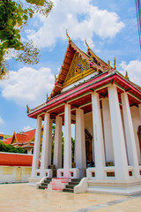 Wat Maha Phruttharam is ancient temples built since the Ayutthaya period at Khwaeng Maha Phruttharam, Khet Bang Rak, Bangkok Thailand on May 10,2019.