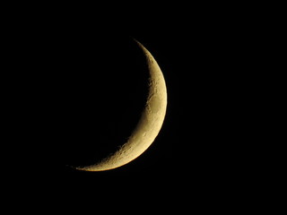 Fototapeta na wymiar Crescent moon, luna, space, night sky