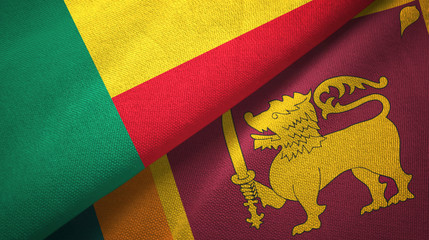 Benin and Sri Lanka two flags textile cloth, fabric texture