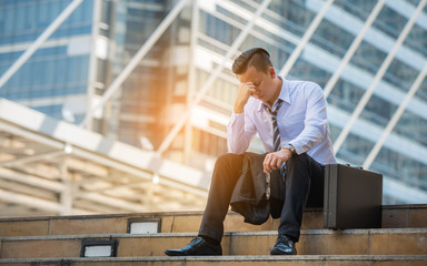 Businessman Stressed on the Stairs