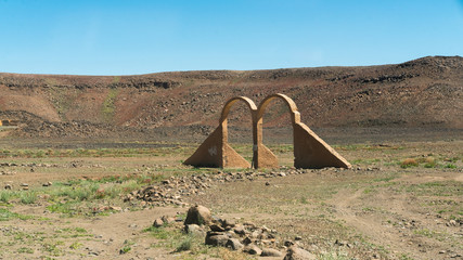 A mysterious gate in Sahara Desert in Algeria