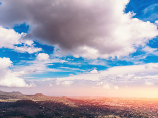 Extinct crater of volcano Etna Sicily, Italy. Aerial photo