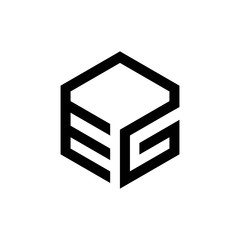 Hexagon with letter EG logo design